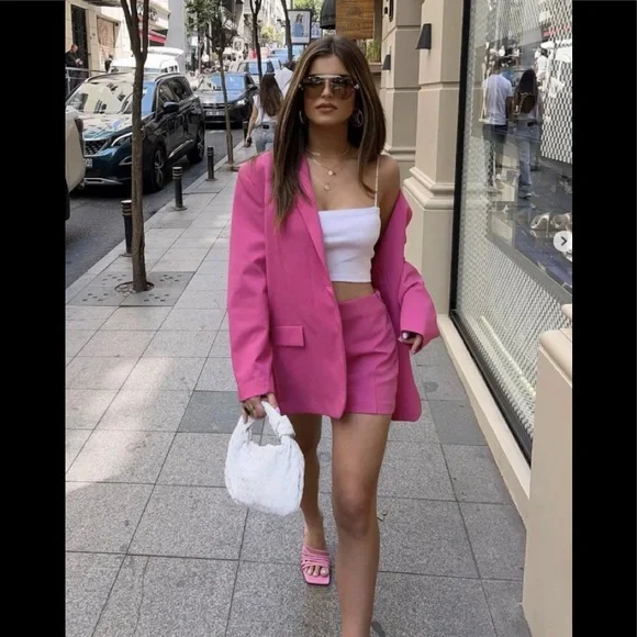 ZARA Oversized Blazer Pink Size Xs, Small - Picture 9 of 16